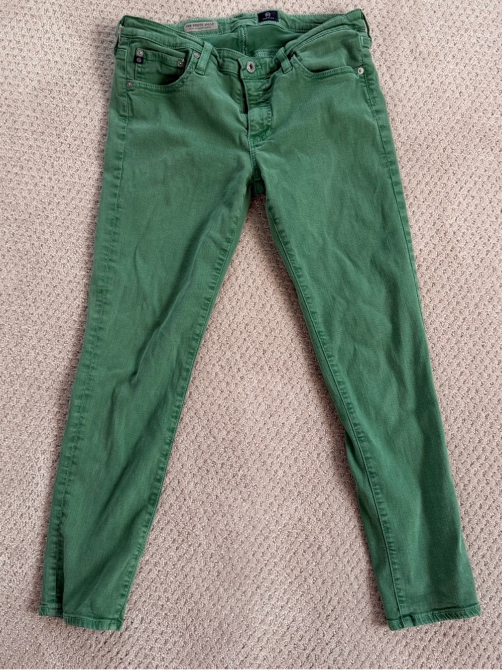 Ag Adriano Goldschmied Emerald Green Ankle Jeans